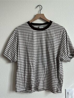 Cotton On Black & White Horizontal Stripe Ringer Tee